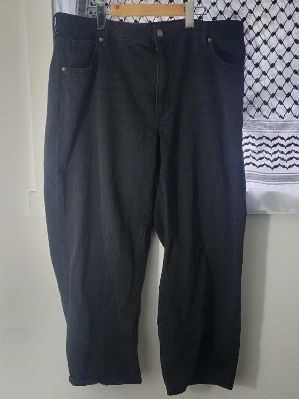 Plus size High-Rise Barrel Jeans Black size 20/2X/36